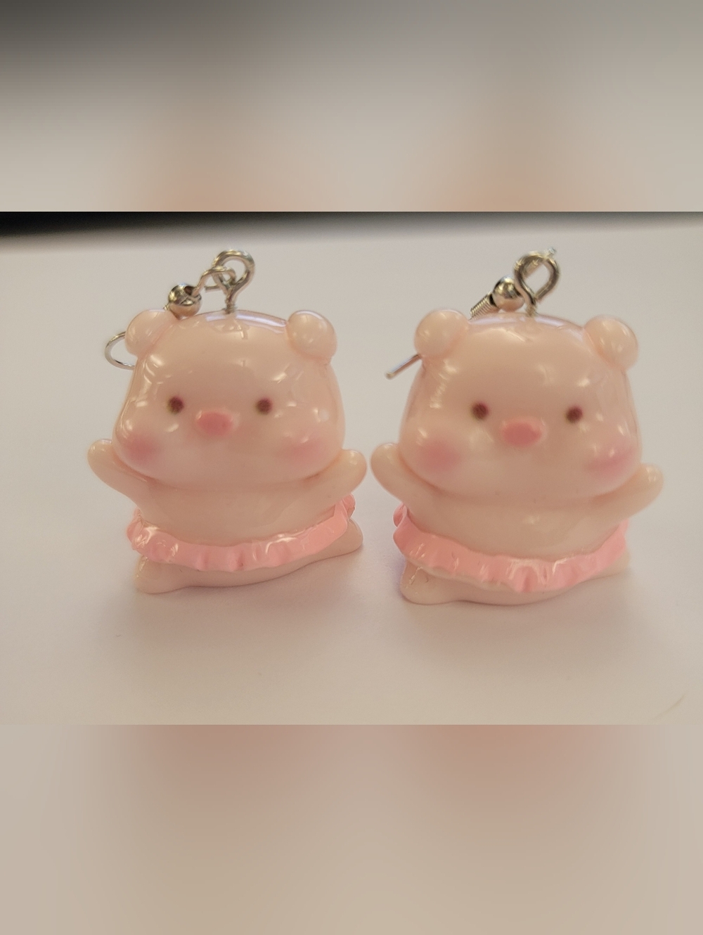 Cute Pink Pig Charm Earrings